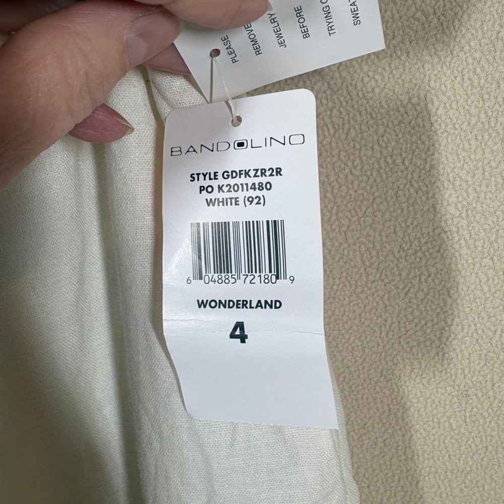 NWT Bandolino Crochet Midi Skirt 4 White Boho Beach Coastal Cottagecore Coquette - Picture 4 of 8